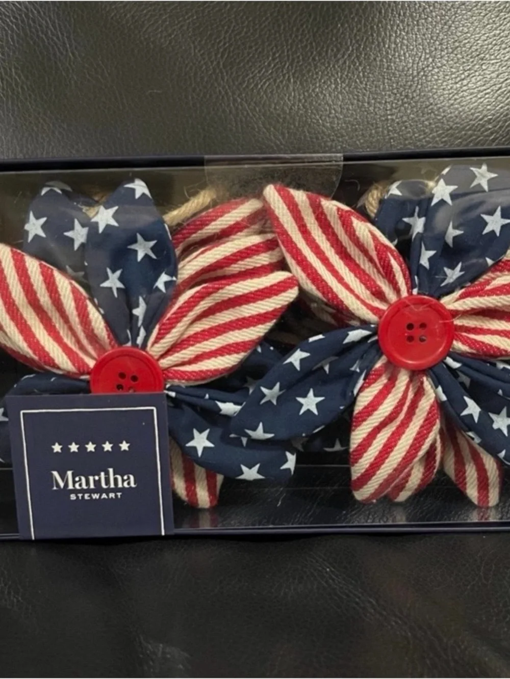 Martha Stewart Red, White & Blue Fabric Flower Garland